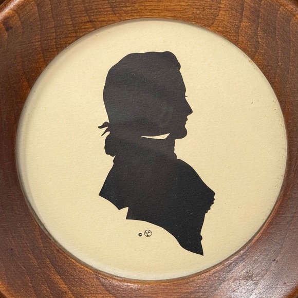 Vintage Aaron Bros. Co. Wood Silhouette Portraits Set of 2 Framed - Picture 5 of 9
